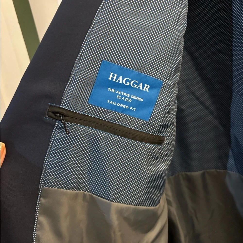 Men's Haggar The Active Series Tailored Stretch Modern Fit Navy Sports Coat